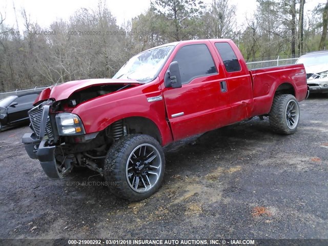 1FTSX21PX5EC30974 - 2005 FORD F250 SUPER DUTY RED photo 2