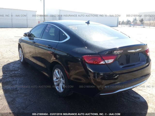 1C3CCCAB9FN699828 - 2015 CHRYSLER 200 LIMITED BLACK photo 3