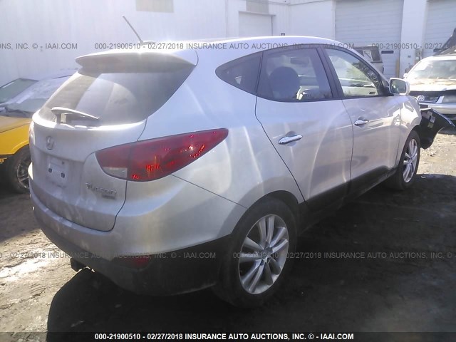KM8JU3AC2AU022431 - 2010 HYUNDAI TUCSON GLS/LIMITED ვერცხლისფერი ფოტო 4