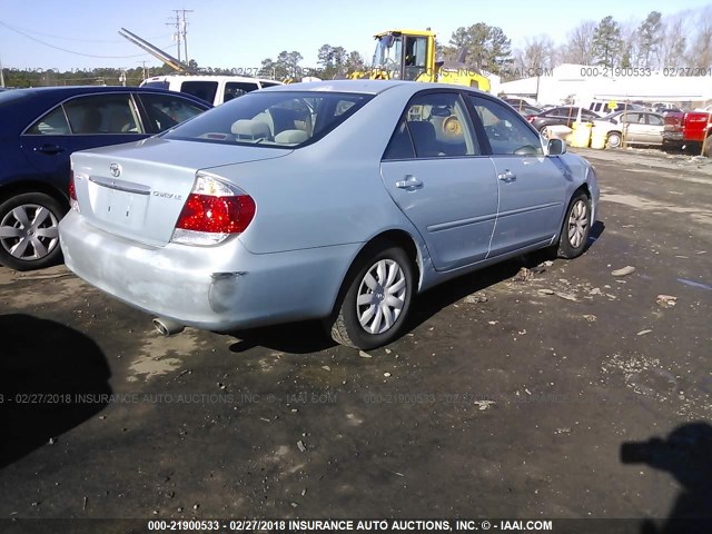 4T1BE32K75U574519 - 2005 TOYOTA CAMRY LE/XLE/SE ღია ლურჯი ფოტო 4
