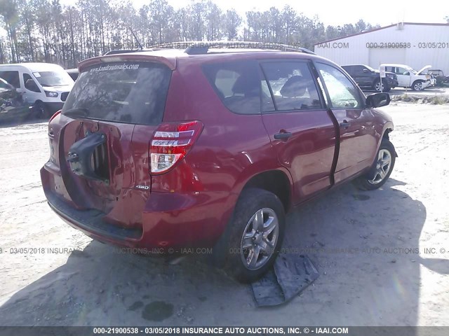 2T3JF4DVXBW106647 - 2011 TOYOTA RAV4 RED photo 4