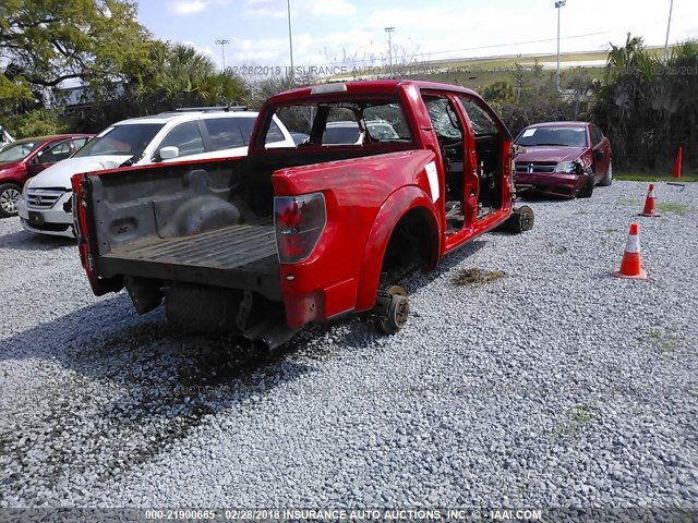 1FTFW1R64CFC62143 - 2012 FORD F150 SVT RAPTOR RED photo 4
