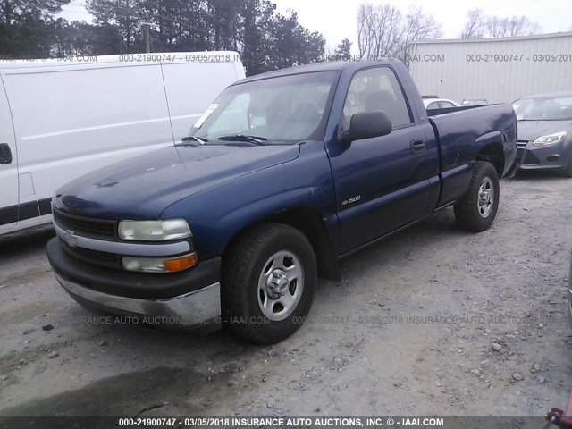 1GCEC14W9YZ168972 - 2000 CHEVROLET SILVERADO C1500 BLUE photo 2