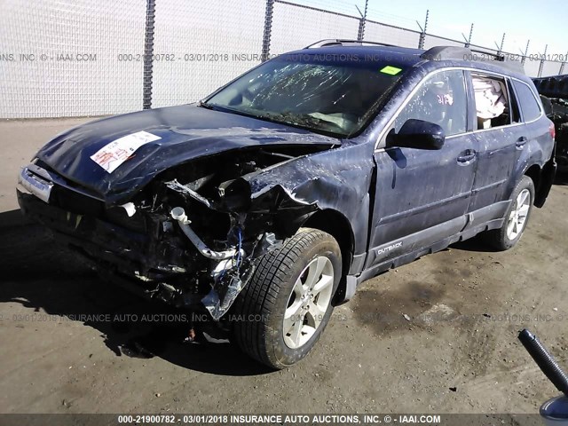 4S4BRDKC0D2221553 - 2013 SUBARU OUTBACK 3.6R LIMITED Dark Blue photo 2