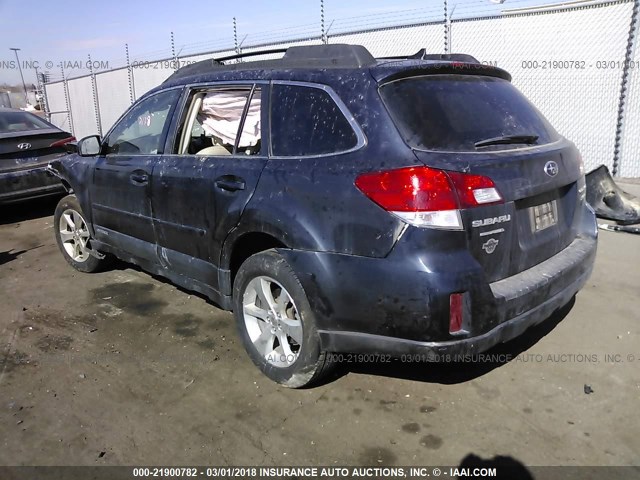 4S4BRDKC0D2221553 - 2013 SUBARU OUTBACK 3.6R LIMITED Dark Blue photo 3