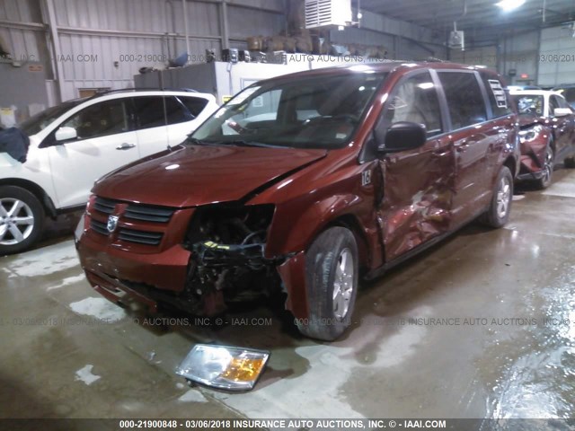 2D8HN44E49R660600 - 2009 DODGE GRAND CARAVAN SE RED photo 2