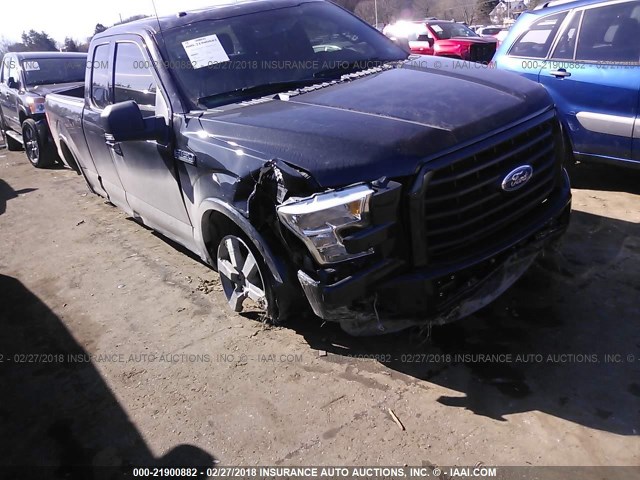 1FTFX1EF1FFC50717 - 2015 FORD F150 SUPER CAB BLACK photo 1