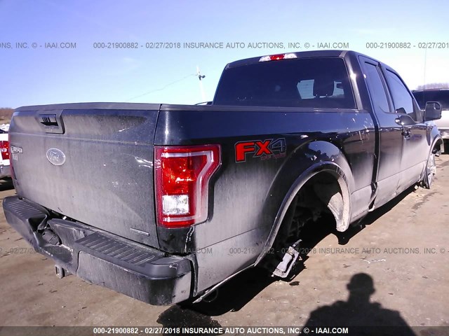 1FTFX1EF1FFC50717 - 2015 FORD F150 SUPER CAB BLACK photo 4