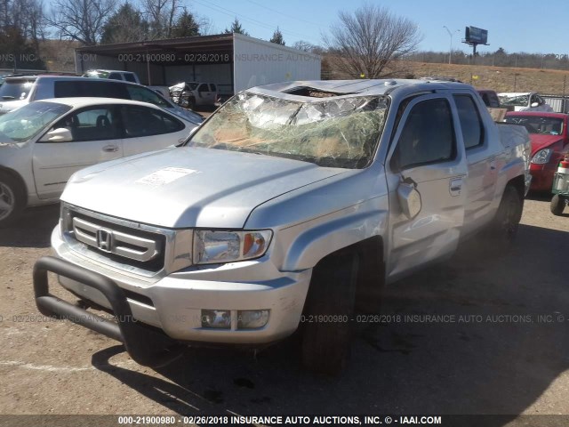 5FPYK1F58BB001074 - 2011 HONDA RIDGELINE RTL SILVER photo 2