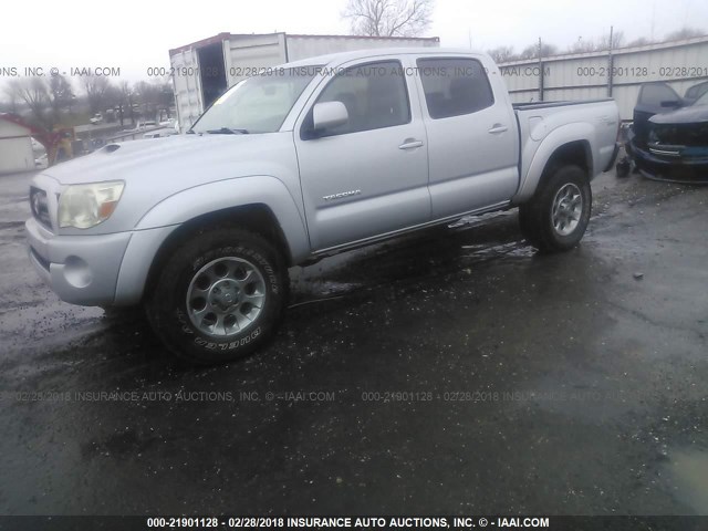 5TELU42N35Z107097 - 2005 TOYOTA TACOMA DOUBLE CAB ვერცხლისფერი ფოტო 2