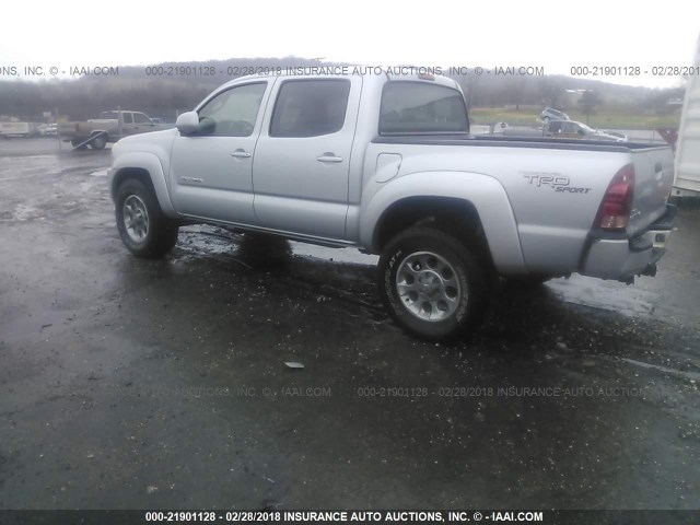 5TELU42N35Z107097 - 2005 TOYOTA TACOMA DOUBLE CAB ვერცხლისფერი ფოტო 3