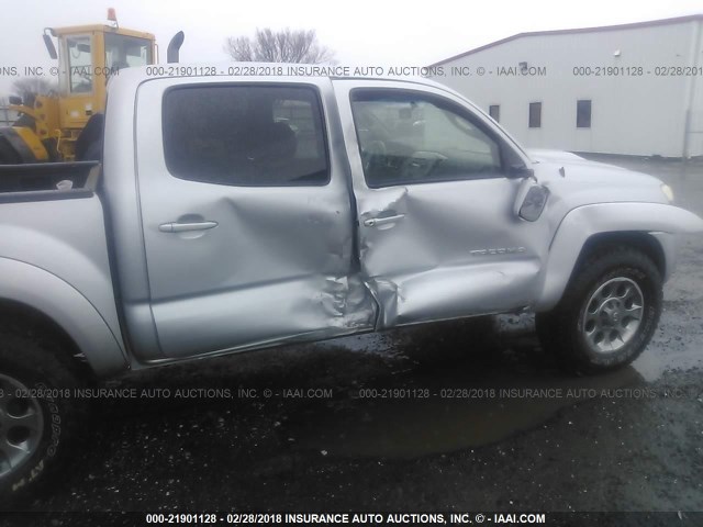 5TELU42N35Z107097 - 2005 TOYOTA TACOMA DOUBLE CAB ვერცხლისფერი ფოტო 6