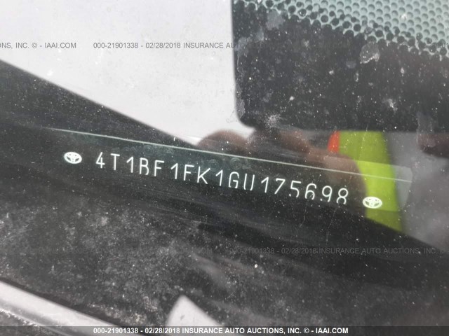 4T1BF1FK1GU175698 - 2016 TOYOTA CAMRY LE/XLE/SE/XSE შავი ფოტო 9