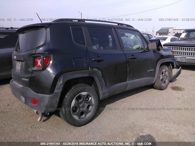 ZACCJAAB7HPF42105 - 2017 JEEP RENEGADE SPORT Սև լուսանկար 4