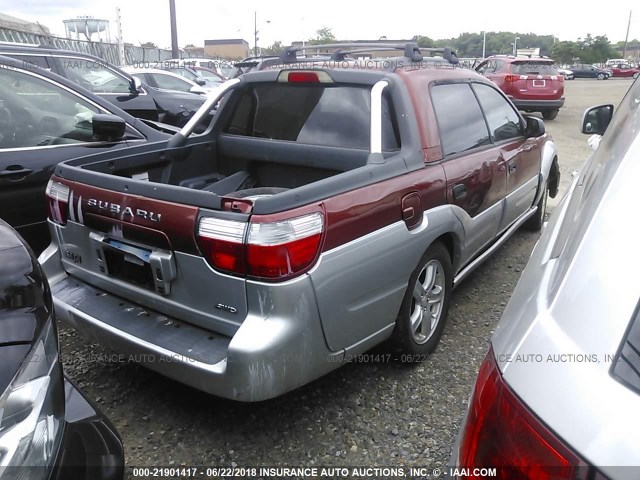 4S4BT62C637111119 - 2003 SUBARU BAJA SPORT MAROON photo 4