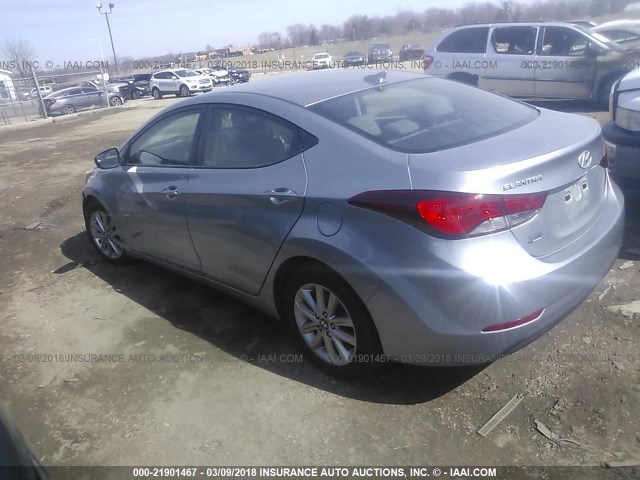 5NPDH4AE1GH680015 - 2016 HYUNDAI ELANTRA SE/SPORT/LIMITED SILVER photo 3