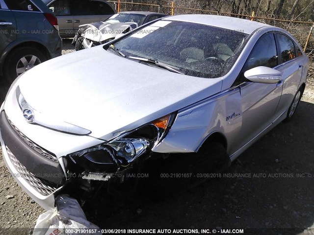 KMHEC4A46CA044942 - 2012 HYUNDAI SONATA HYBRID SILVER photo 2