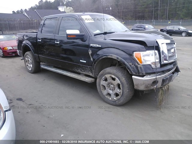 1FTFW1ETXCFB33125 - 2012 FORD F150 SUPERCREW BLACK photo 1