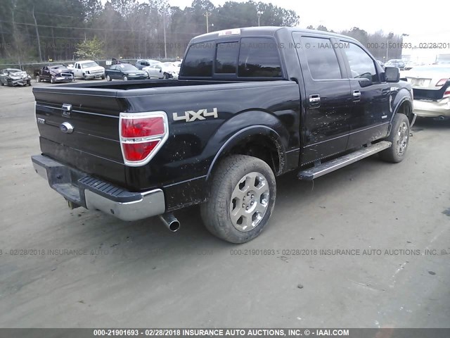 1FTFW1ETXCFB33125 - 2012 FORD F150 SUPERCREW BLACK photo 4