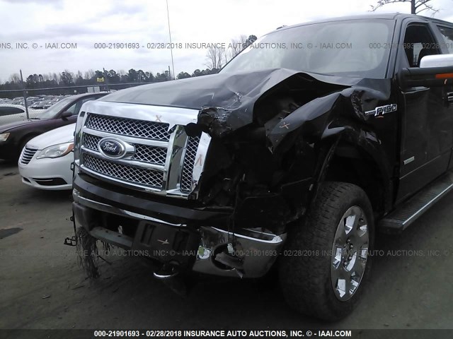 1FTFW1ETXCFB33125 - 2012 FORD F150 SUPERCREW BLACK photo 6