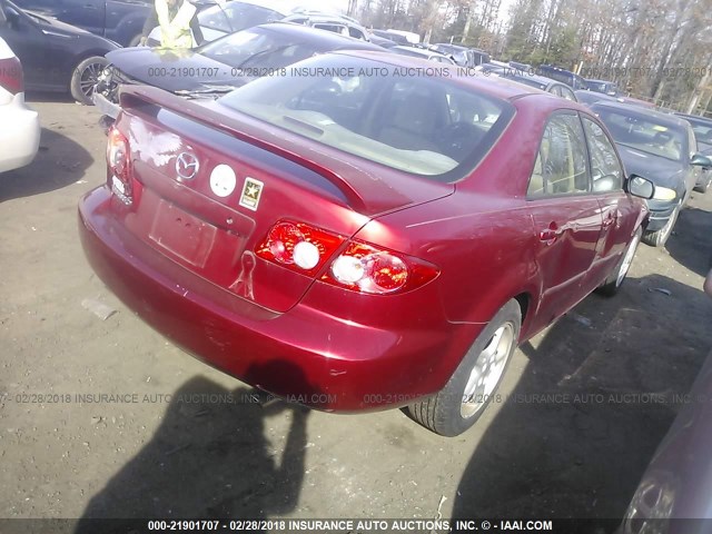 1YVFP80D535M17302 - 2003 MAZDA 6 S RED photo 4