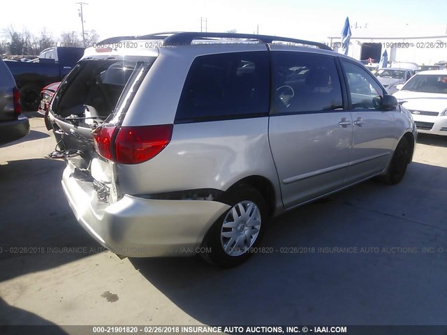 5TDZK23C27S038582 - 2007 TOYOTA SIENNA CE/LE SILVER photo 4