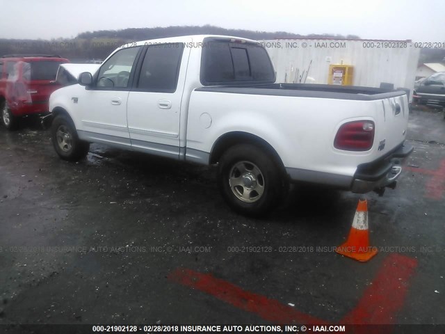 1FTRW07L61KF47169 - 2001 FORD F150 SUPERCREW WHITE photo 3
