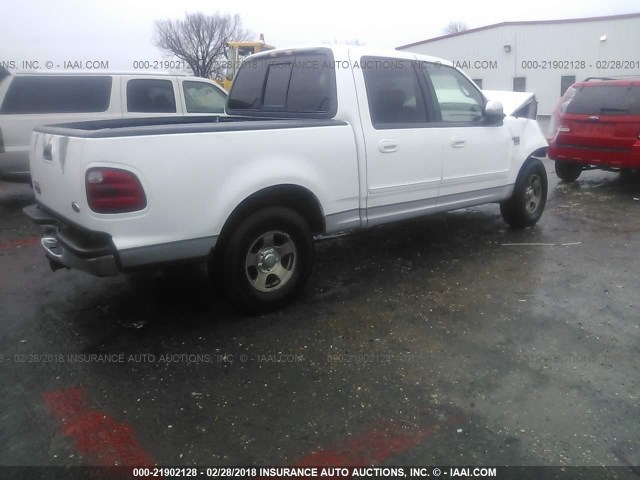 1FTRW07L61KF47169 - 2001 FORD F150 SUPERCREW WHITE photo 4
