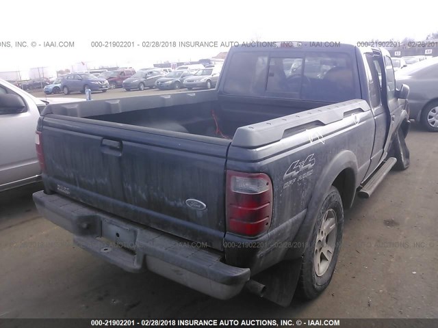 1FTZR45E32PA22206 - 2002 FORD RANGER SUPER CAB Dark Blue photo 4