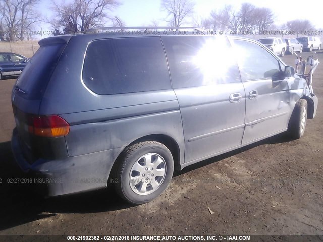 5FNRL18974B020356 - 2004 HONDA ODYSSEY EXL ლურჯი ფოტო 4