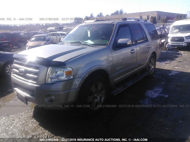 1FMFU20548LA70290 - 2008 FORD EXPEDITION LIMITED GRAY photo 2