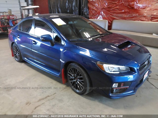 JF1VA2L65F9808403 - 2015 SUBARU WRX STI Dark Blue photo 1