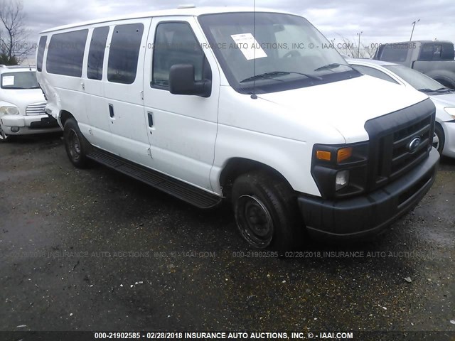 1FBSS31L09DA79757 - 2009 FORD ECONOLINE E350 SUPER DUTY WAGON WHITE photo 1