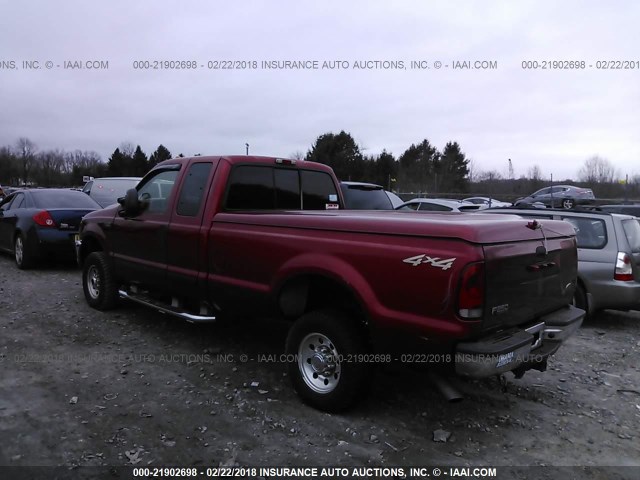 1FTNX21S41ED25932 - 2001 FORD F250 SUPER DUTY RED photo 3