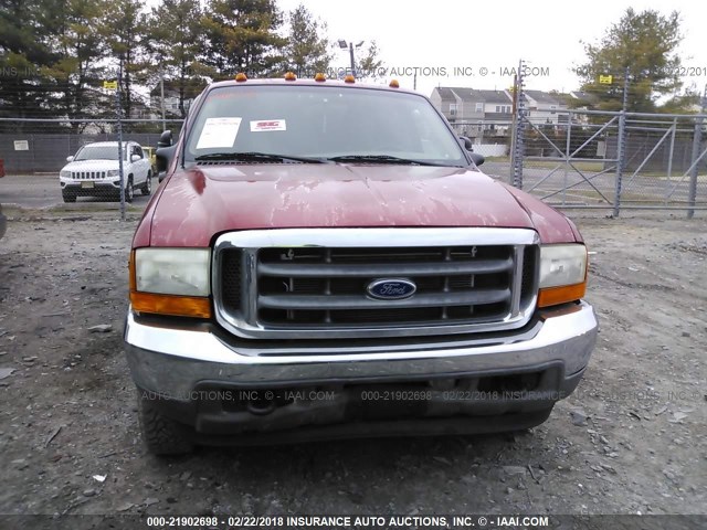 1FTNX21S41ED25932 - 2001 FORD F250 SUPER DUTY RED photo 6