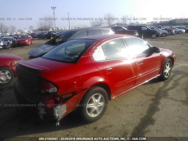 1G3NL52F63C221200 - 2003 OLDSMOBILE ALERO GL RED photo 4