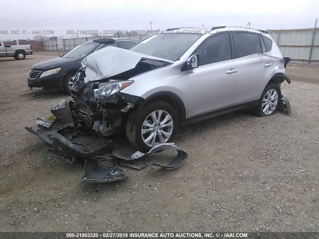 2T3YFREV7EW114624 - 2014 TOYOTA RAV4 LIMITED SILVER photo 2