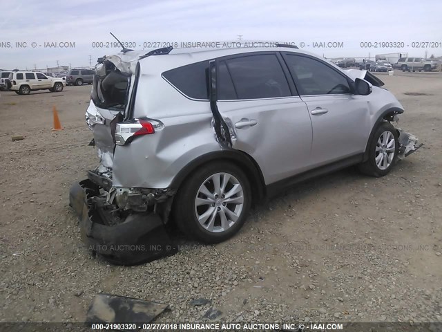 2T3YFREV7EW114624 - 2014 TOYOTA RAV4 LIMITED SILVER photo 4