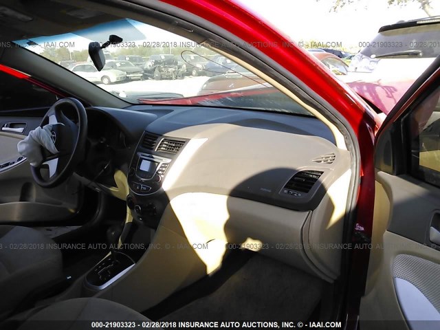 KMHCT4AE7CU261107 - 2012 HYUNDAI ACCENT GLS/GS RED photo 5