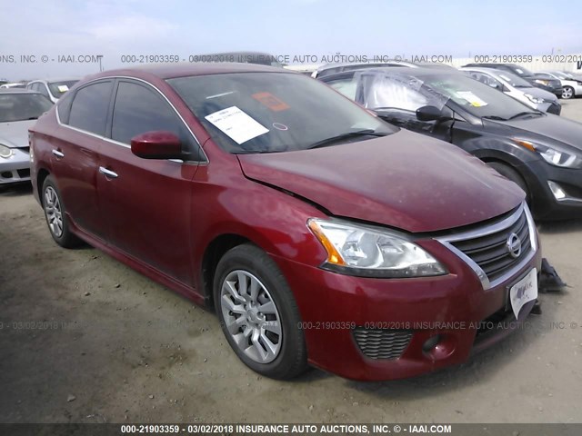 3N1AB7AP2DL797107 - 2013 NISSAN SENTRA S/SV/SR/SL MAROON photo 1