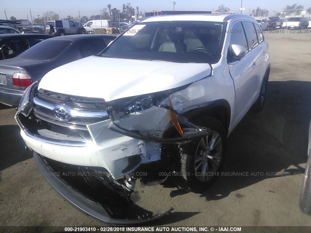 5TDKKRFH0FS092642 - 2015 TOYOTA HIGHLANDER XLE თეთრი ფოტო 2