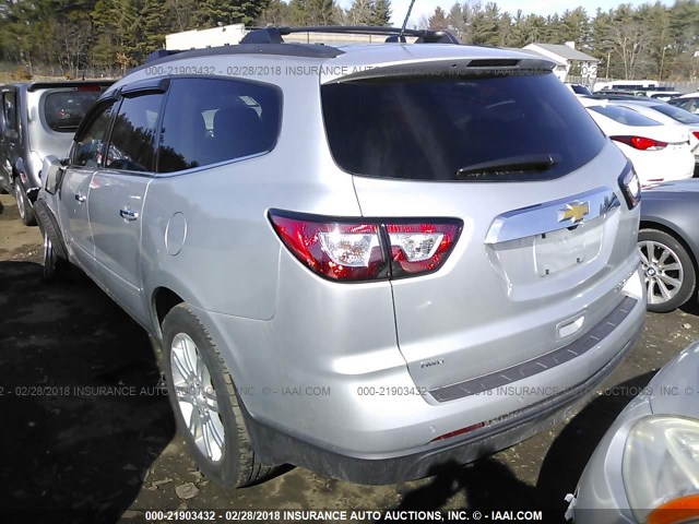 1GNKVGKD2EJ155581 - 2014 CHEVROLET TRAVERSE LT SILVER photo 3