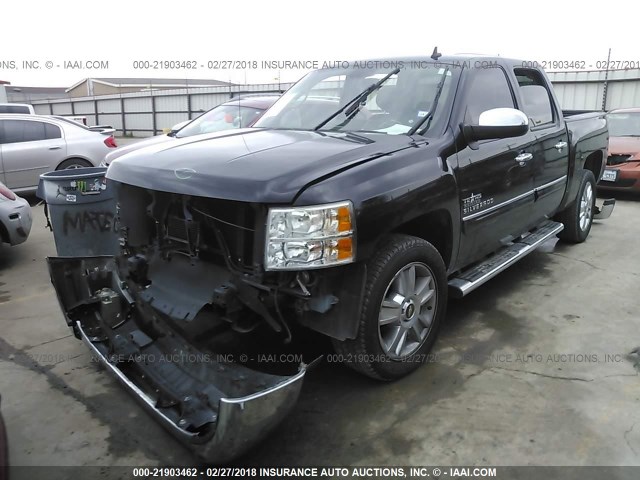 3GCPCSE07CG180748 - 2012 CHEVROLET SILVERADO C1500 LT BLACK photo 2