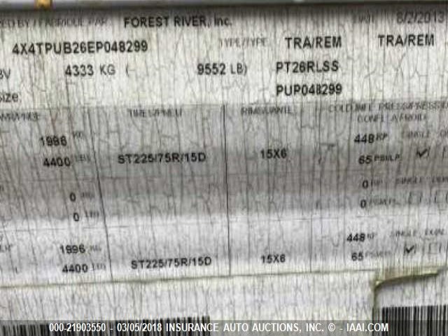 4X4TPUB26EP048299 - 2014 FOREST RIVER PALOMINO PUMA  白色 照片 9