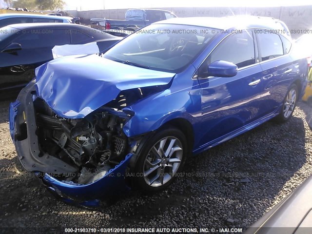 3N1AB7AP3EY335515 - 2014 NISSAN SENTRA S/SV/SR/SL BLUE photo 2