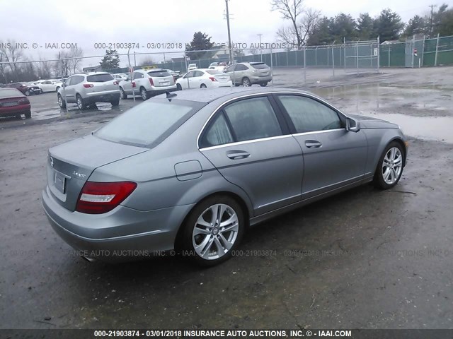 WDDGF8BBXCR193838 - 2012 MERCEDES-BENZ C 300 4MATIC GRAY photo 4