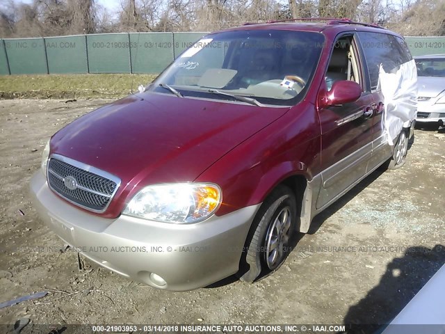 KNDUP131146520590 - 2004 KIA SEDONA EX/LX BURGUNDY photo 6