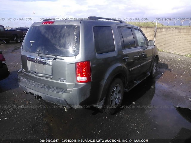 5FNYF48999B006065 - 2009 HONDA PILOT TOURING GRAY photo 4