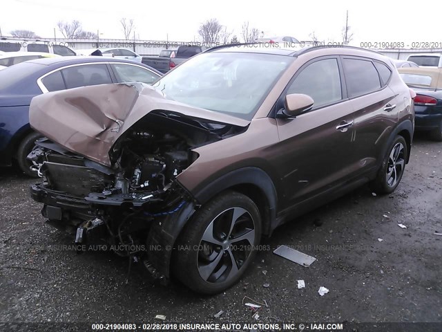 KM8J33A23GU053481 - 2016 HYUNDAI TUCSON LIMITED/SPORT AND ECO/SE BROWN photo 2