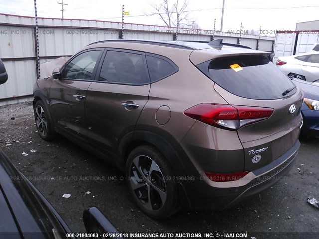 KM8J33A23GU053481 - 2016 HYUNDAI TUCSON LIMITED/SPORT AND ECO/SE BROWN photo 3